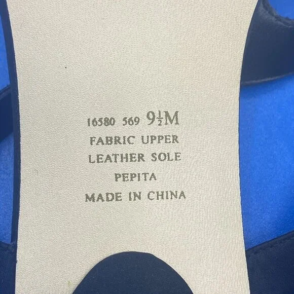 METAPHOR Black Heeled Sandals Festive Beading Leather Sole Women's Size 9.5 - Picture 9 of 9